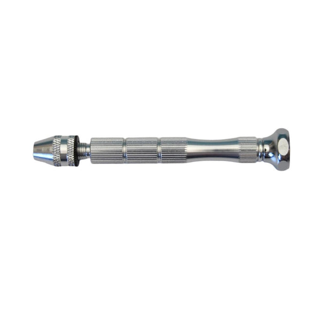 Precision pin vice with 3 jaw micro chuck designed to securely hold 0.1 to 2.5mm drill bits for fine detail drilling work