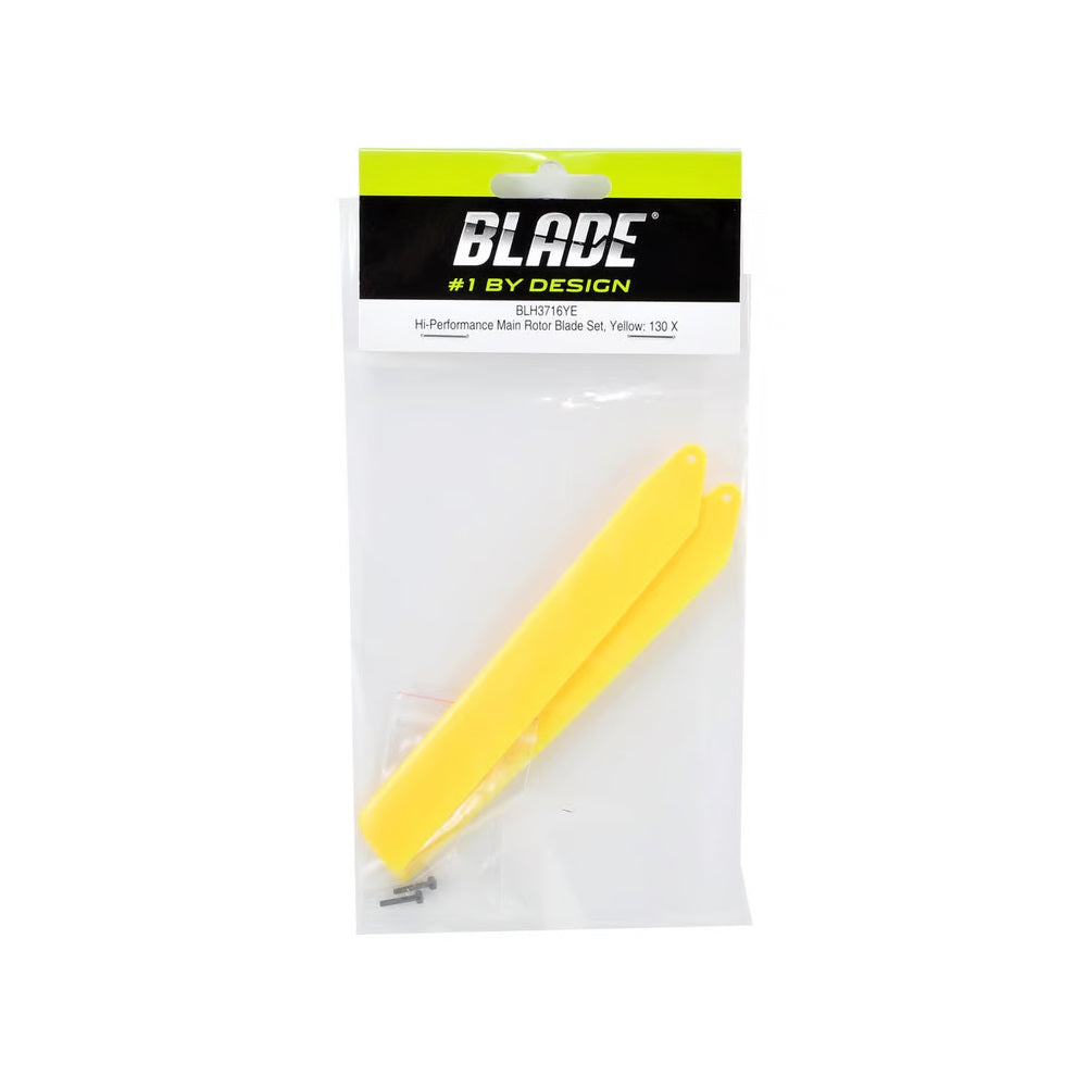 BLH3716YE Blade 130X Yellow Hi-Performance Main Rotor Blade Set