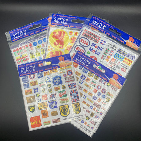 a selection of vinyl decals from becc