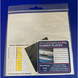 Number Plate Set Mandatory 1.8mm 1:43 scale - Model Realm