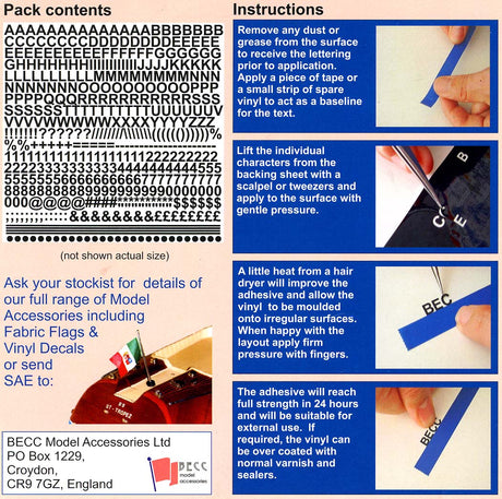 Becc Vinyl Lettering instructions