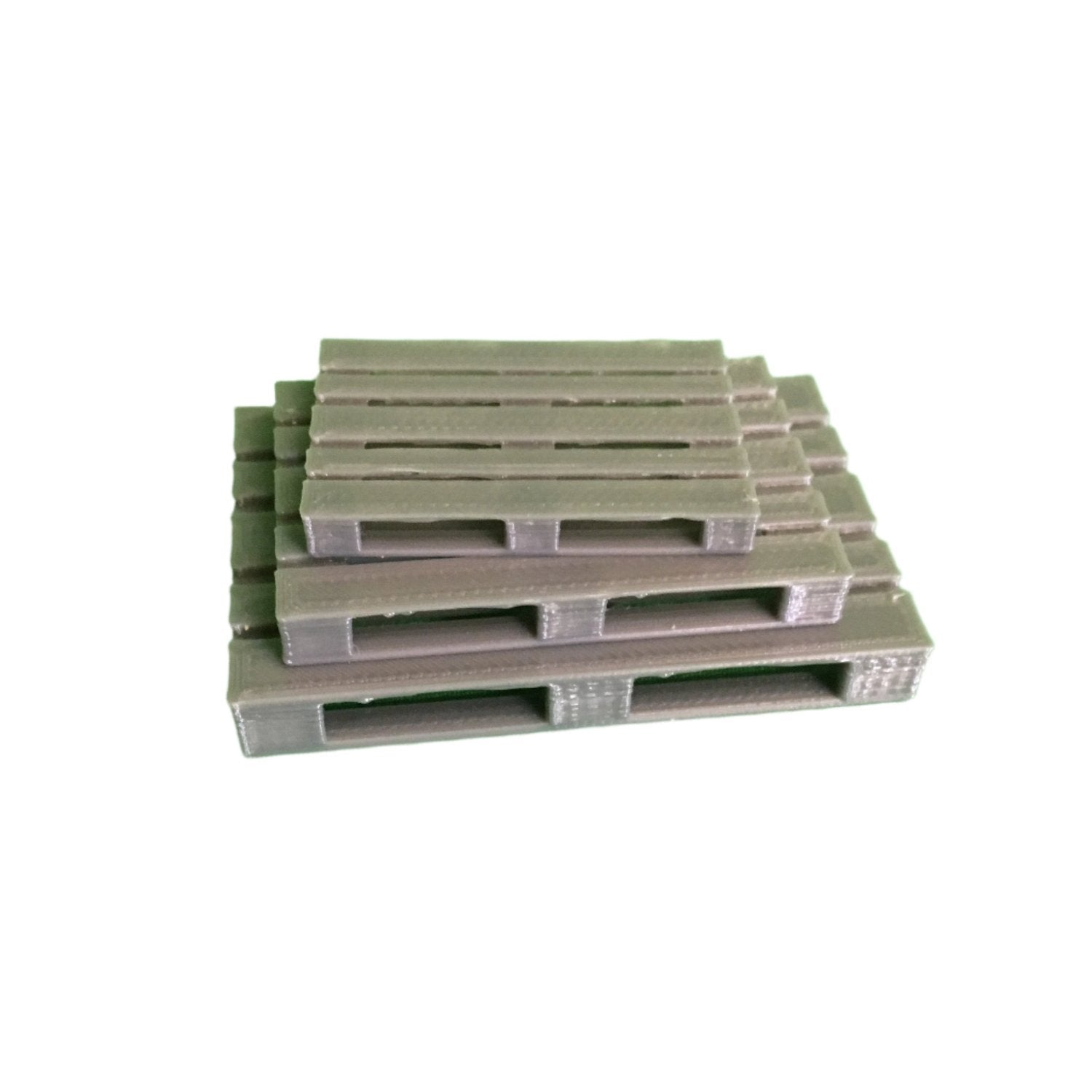 3 stack of unpainted 3D printed PLA Euro Pallet in 1:32 scale, miniature accessory for model displays