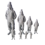 Female fisher figurine, 3D printed in PLA for model boats