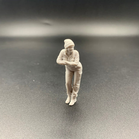 Female Engineer Crew Figure Leaning Forward