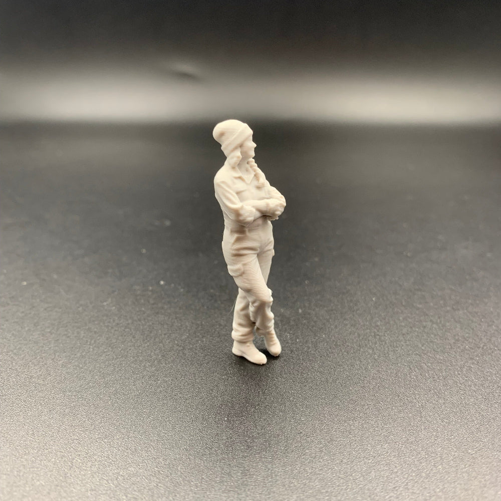 Female Mechanic Engineer Crew Figure Leaning