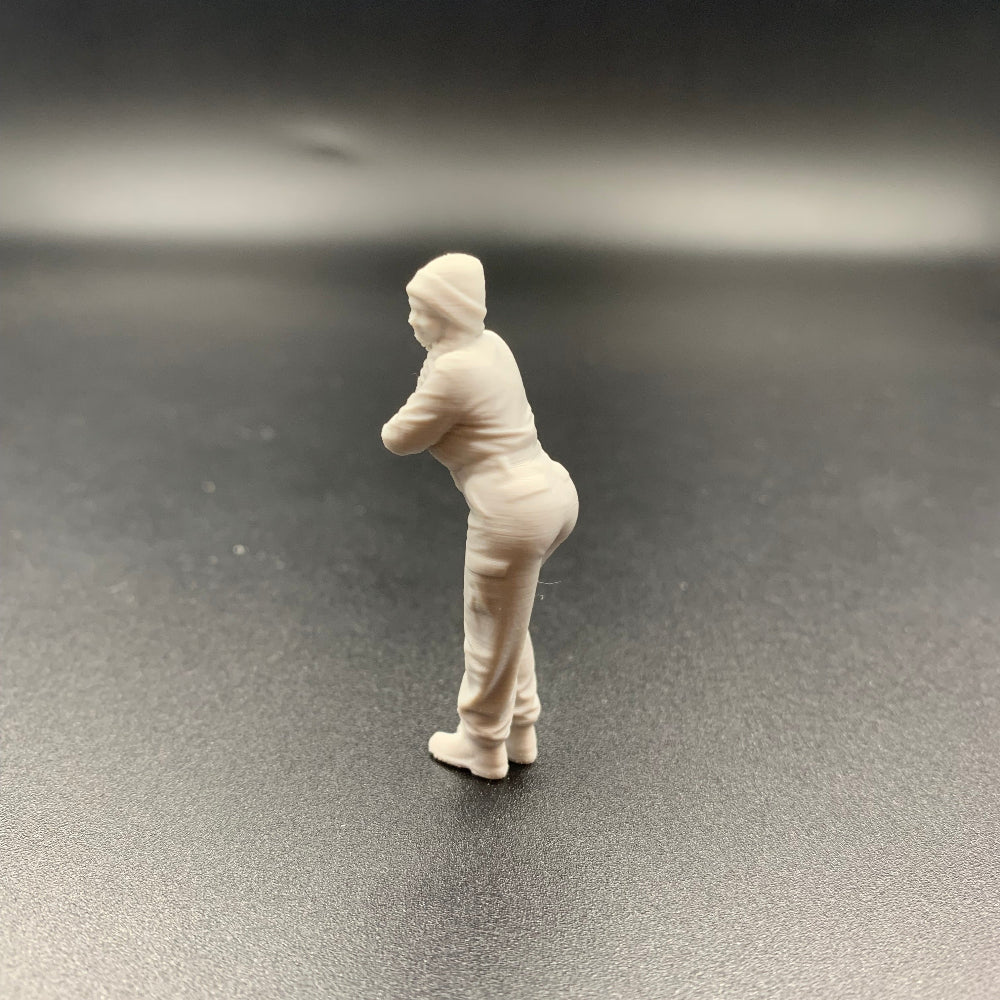 Female Mechanic Engineer Crew Figure Leaning Forward model boats