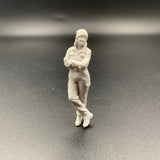 Female Mechanic Engineer Crew Figure Leaning