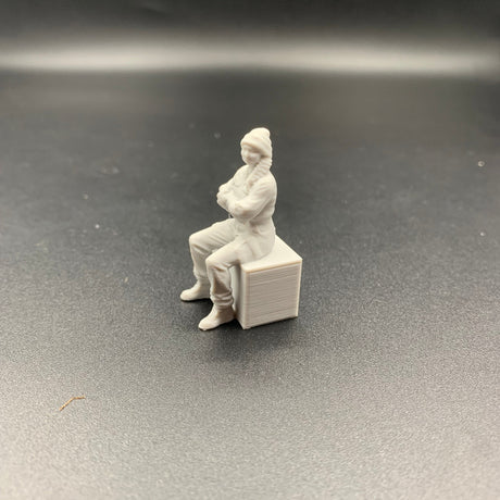 Female Mechanic Engineer Crew Figure Sitting