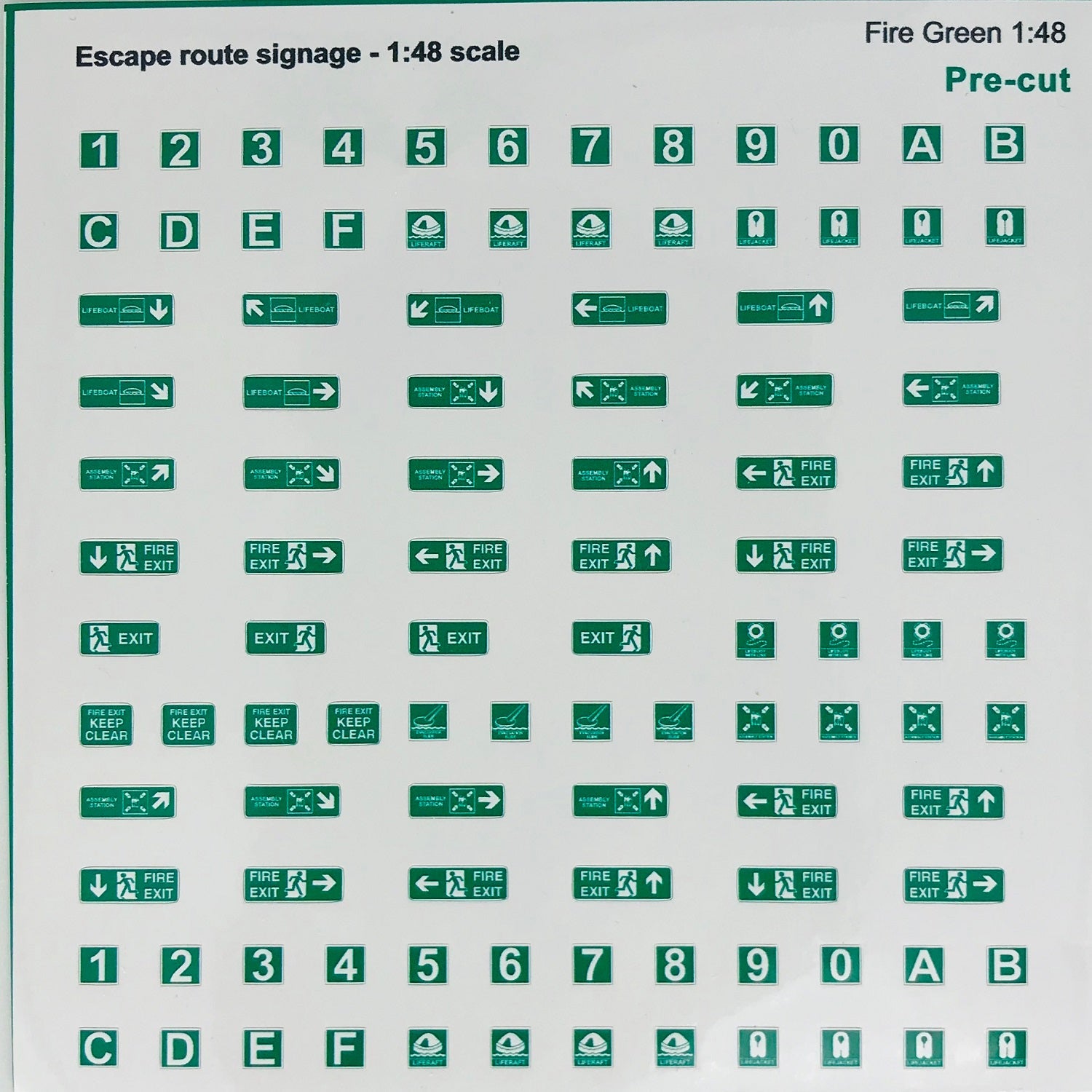 Fire Signage Green -  -  - Model Realm
