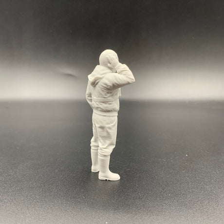 Fisherman crew figure for model boats with relaxed posture and lifelike casual stance