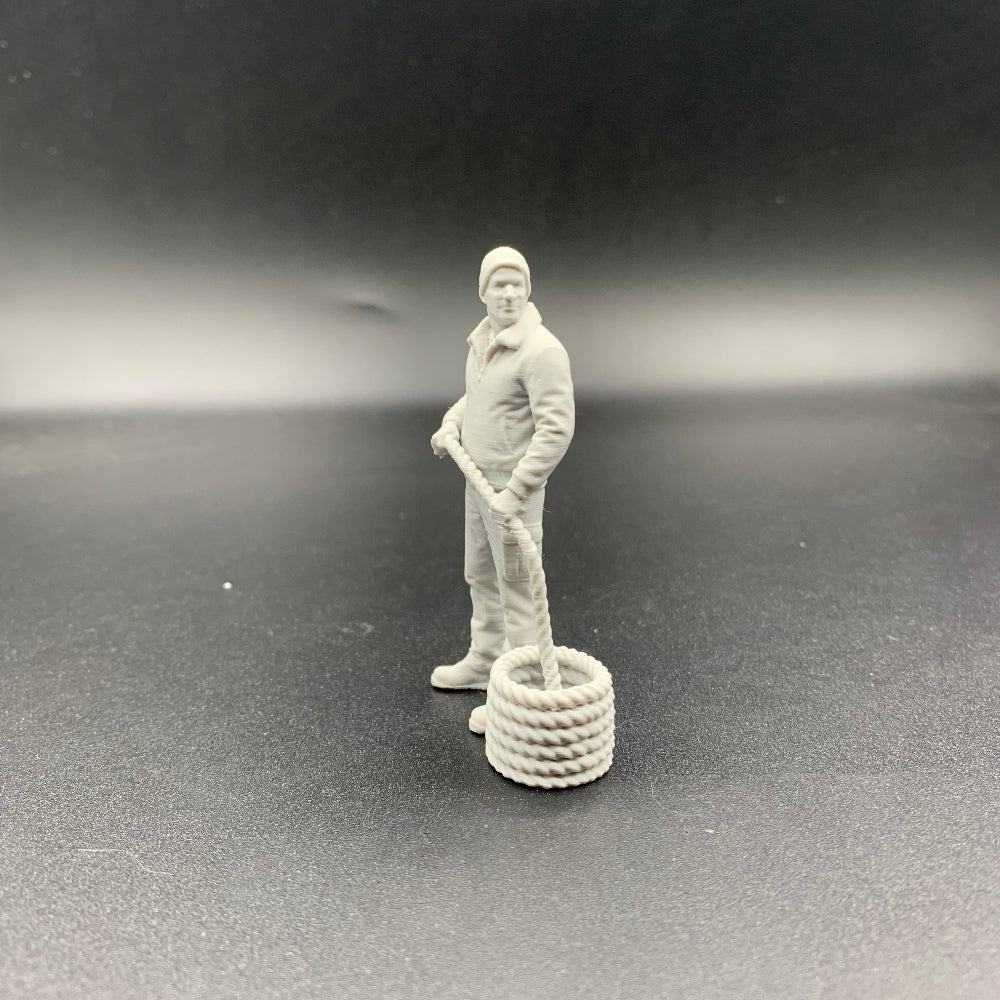 Fisherman with rope coil for Model Boats