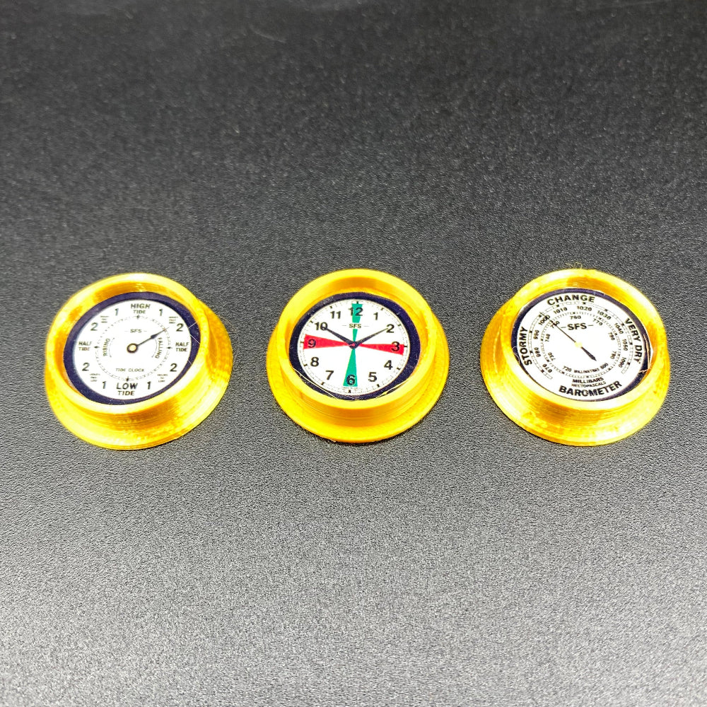 Gold Miniature Ship’s Instrument Set – 3 Piece Model Boat Fittings