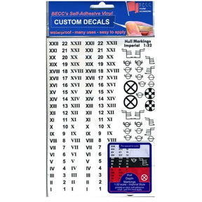 Hull Waterline Markings Imperial Black 1:32 Scale - Model Realm