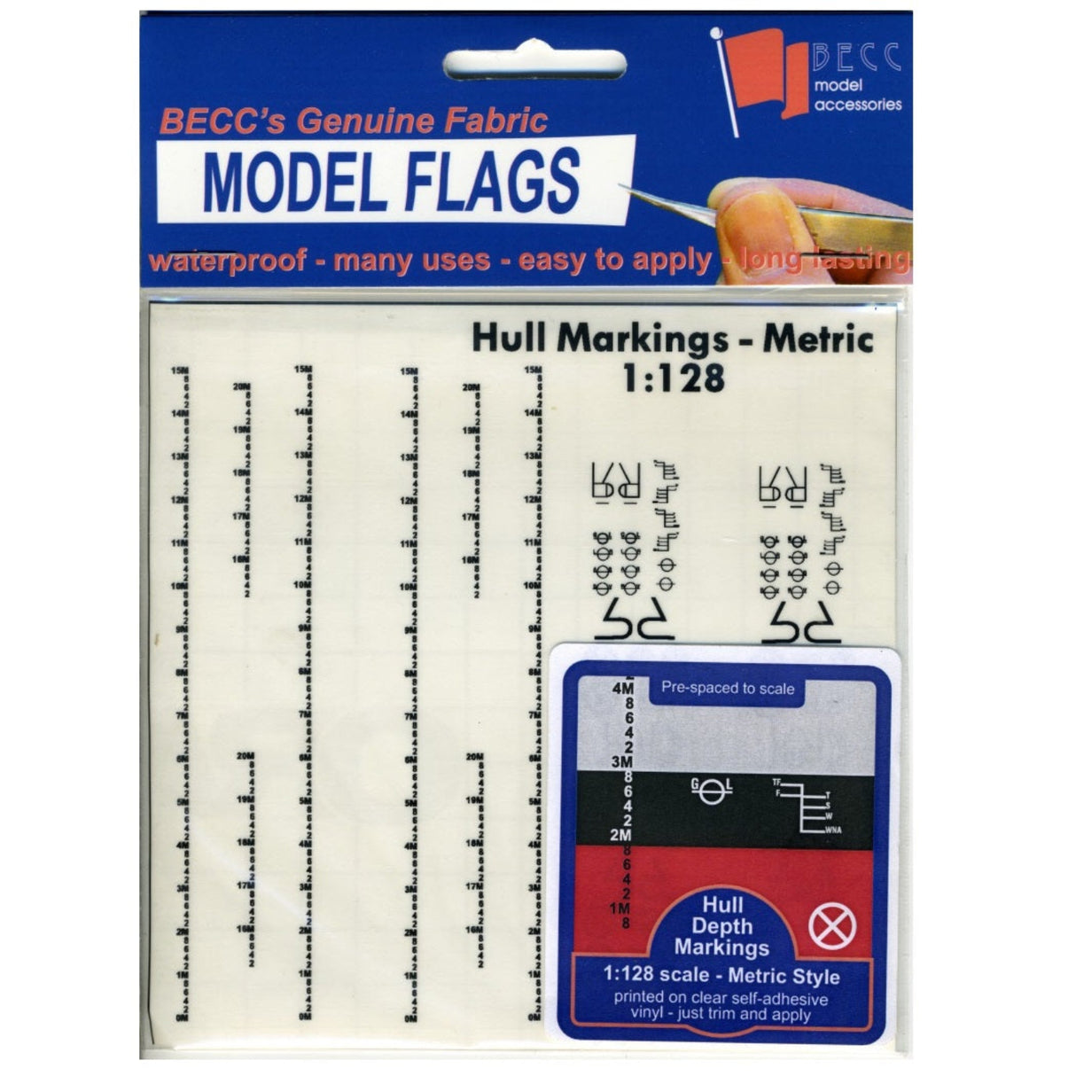 Hull Waterline Markings Metric Black 1:128 Scale