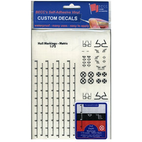 Hull Waterline Markings Metric Black 1:72 Scale - Model Realm
