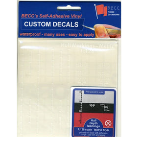 Hull Waterline Markings Metric White 1:128 Scale - Model Realm