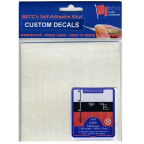 Hull Waterline Markings Metric White 1:96 Scale - Model Realm