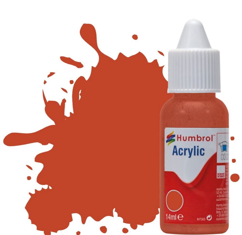 Humbrol No 100 Red Brown Matt 14ml Acrylic Dropper Bottle -  -  - Model Realm