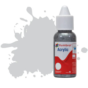 Humbrol No 11 Silver - Metallic - 14ml Acrylic Dropper Bottle - Model Realm