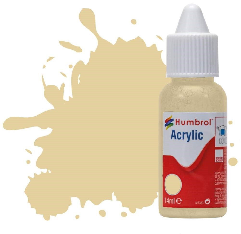 Humbrol No 121 Pale Stone Mattt - 14ml Acrylic Dropper Bottle -  -  - Model Realm