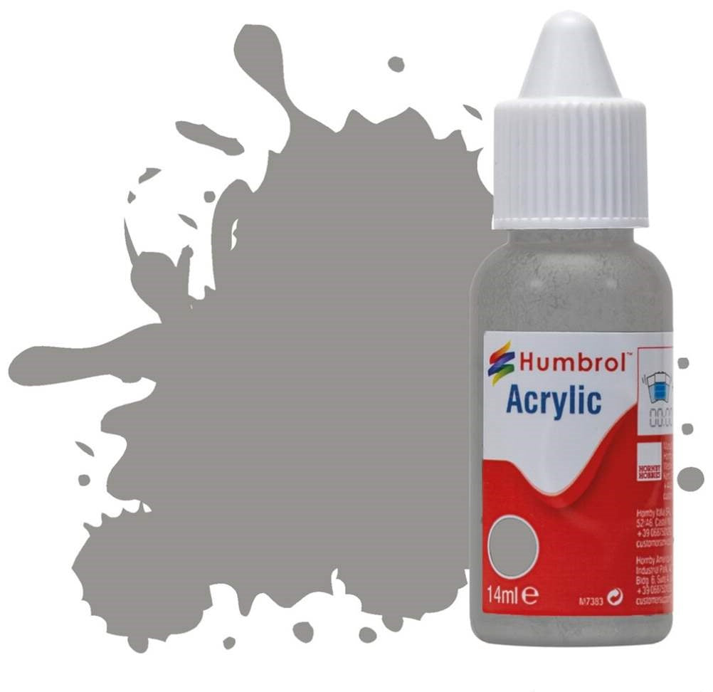 Humbrol No 126  US Medium Grey Matt - 14ml Acrylic Dropper Bottle -  -  - Model Realm