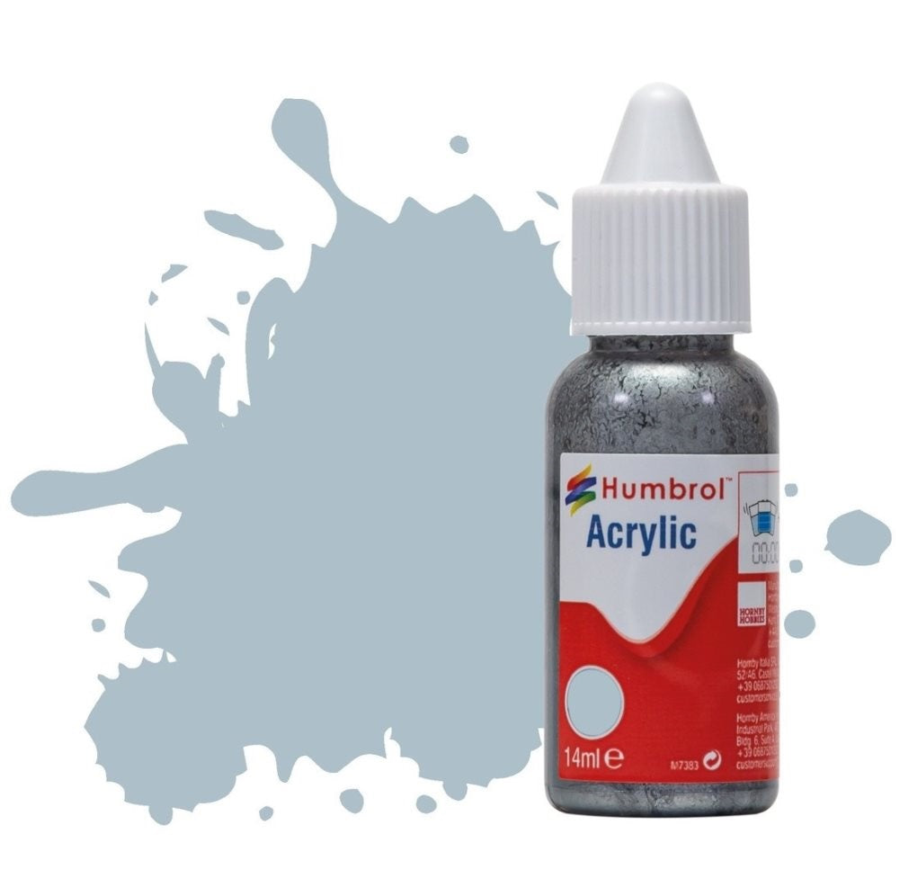 Humbrol No 127 US Ghost Grey Satin - 14ml Acrylic Dropper Bottle -  -  - Model Realm