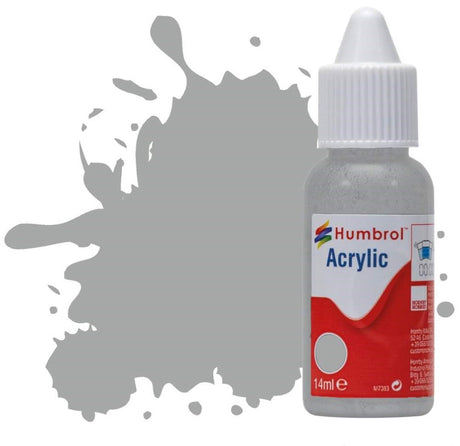 Humbrol No 129 US Gull Grey Satin - 14ml Acrylic Dropper Bottle -  -  - Model Realm