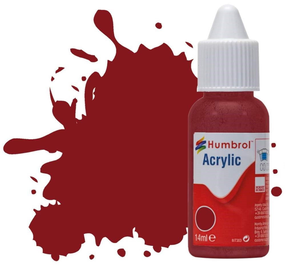 Humbrol No 133 Brown Satin - 14ml Acrylic Dropper Bottle -  -  - Model Realm