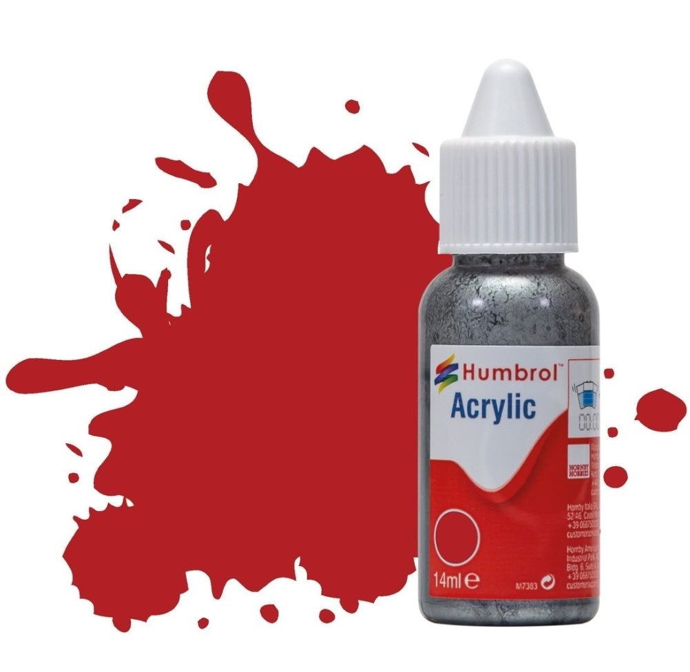 Humbrol No 153 Insignia Red Matt - 14ml Acrylic Dropper Bottle -  -  - Model Realm