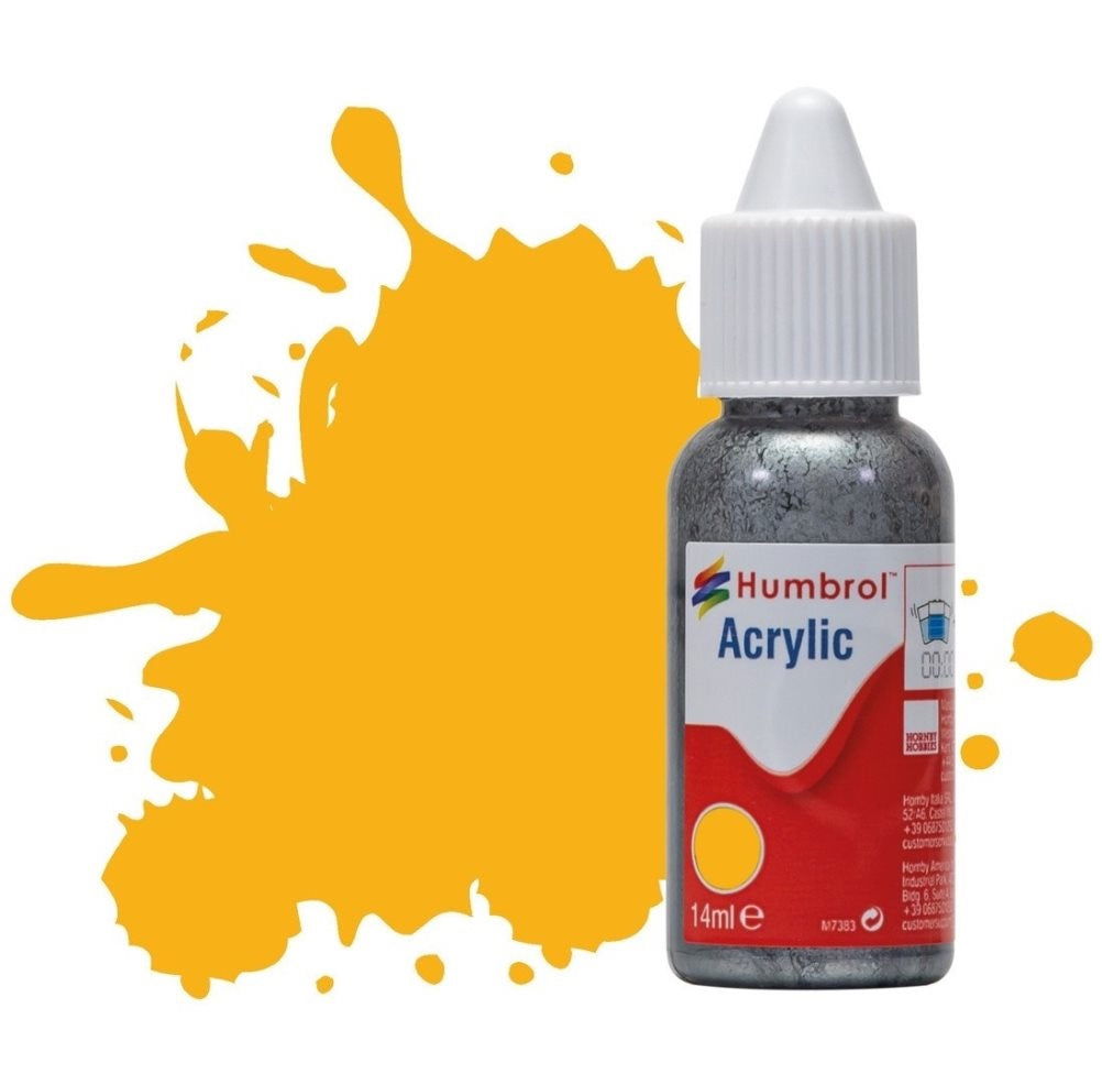 Humbrol No 154 Insignia Yellow Matt - 14ml Acrylic Dropper Bottle -  -  - Model Realm