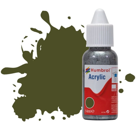 Humbrol No 155 Olive Drab Matt - 14ml Acrylic Dropper Bottle -  -  - Model Realm