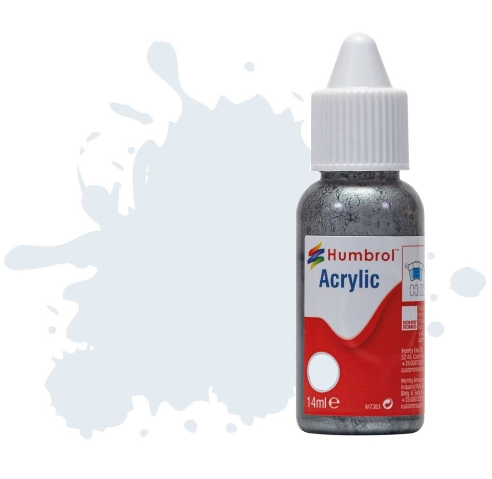 Humbrol No 191 Chrome Silver Metallic  - 14ml Acrylic Dropper Bottle -  -  - Model Realm
