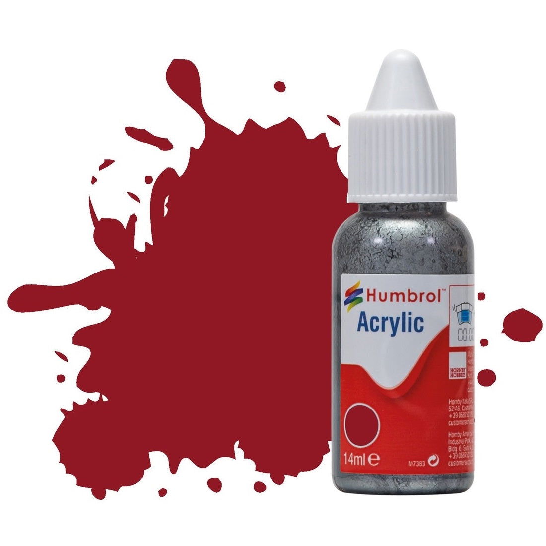 Humbrol No 20 Crimson - Gloss - 14ml Acrylic Dropper Bottle -  -  - Model Realm