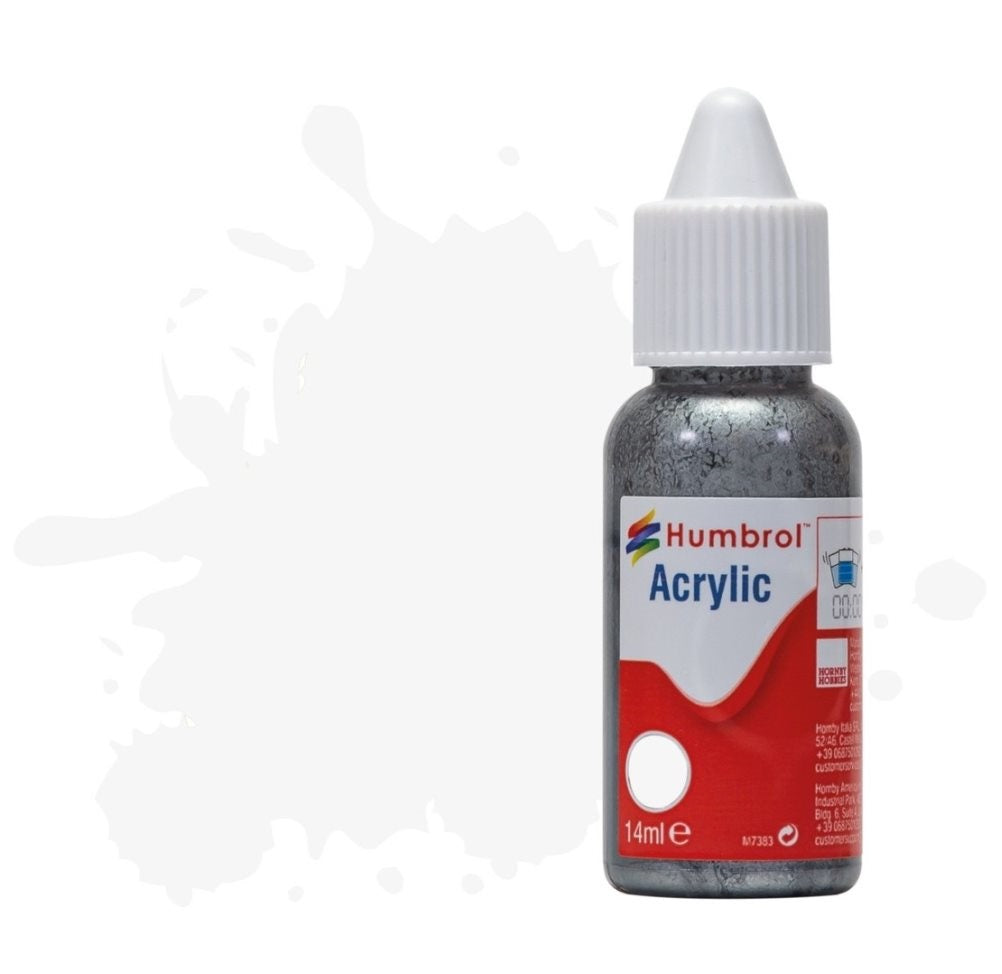 Humbrol No 22 White - Gloss - 14ml Acrylic Dropper Bottle -  -  - Model Realm