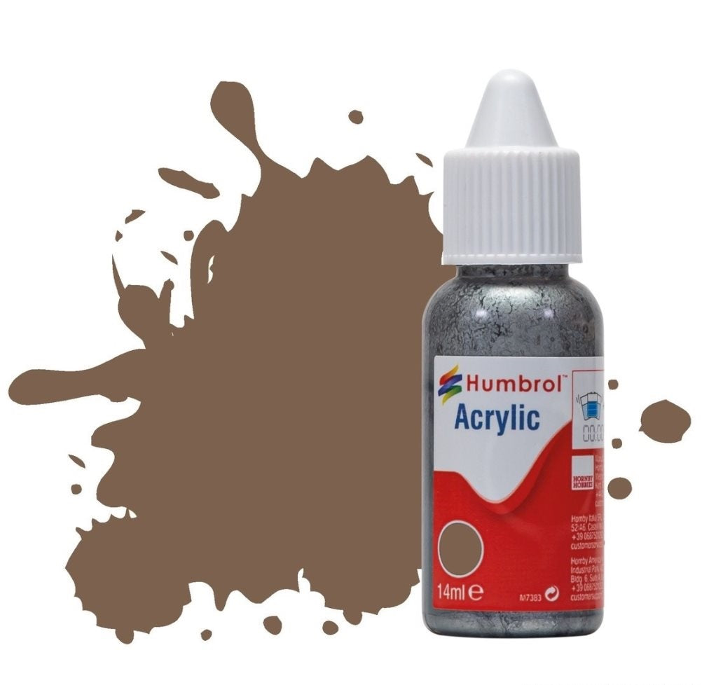 Humbrol No 29 Dark Earth - Matt - 14ml Acrylic Dropper Bottlee -  -  - Model Realm
