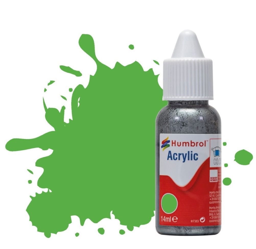 Humbrol No 37 Bright Green Matt - 14ml Acrylic Dropper Bottle -  -  - Model Realm