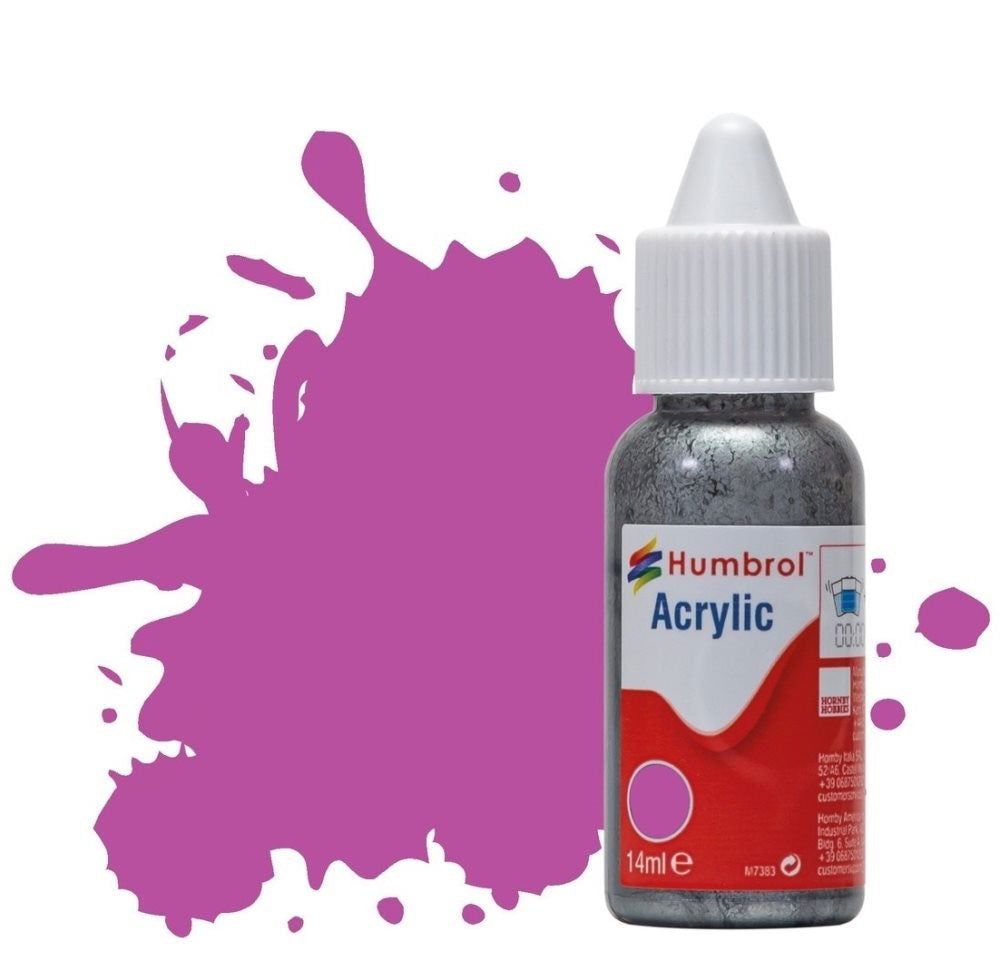 Humbrol No 58 Magenta Matt- 14ml Acrylic Dropper Bottle -  -  - Model Realm