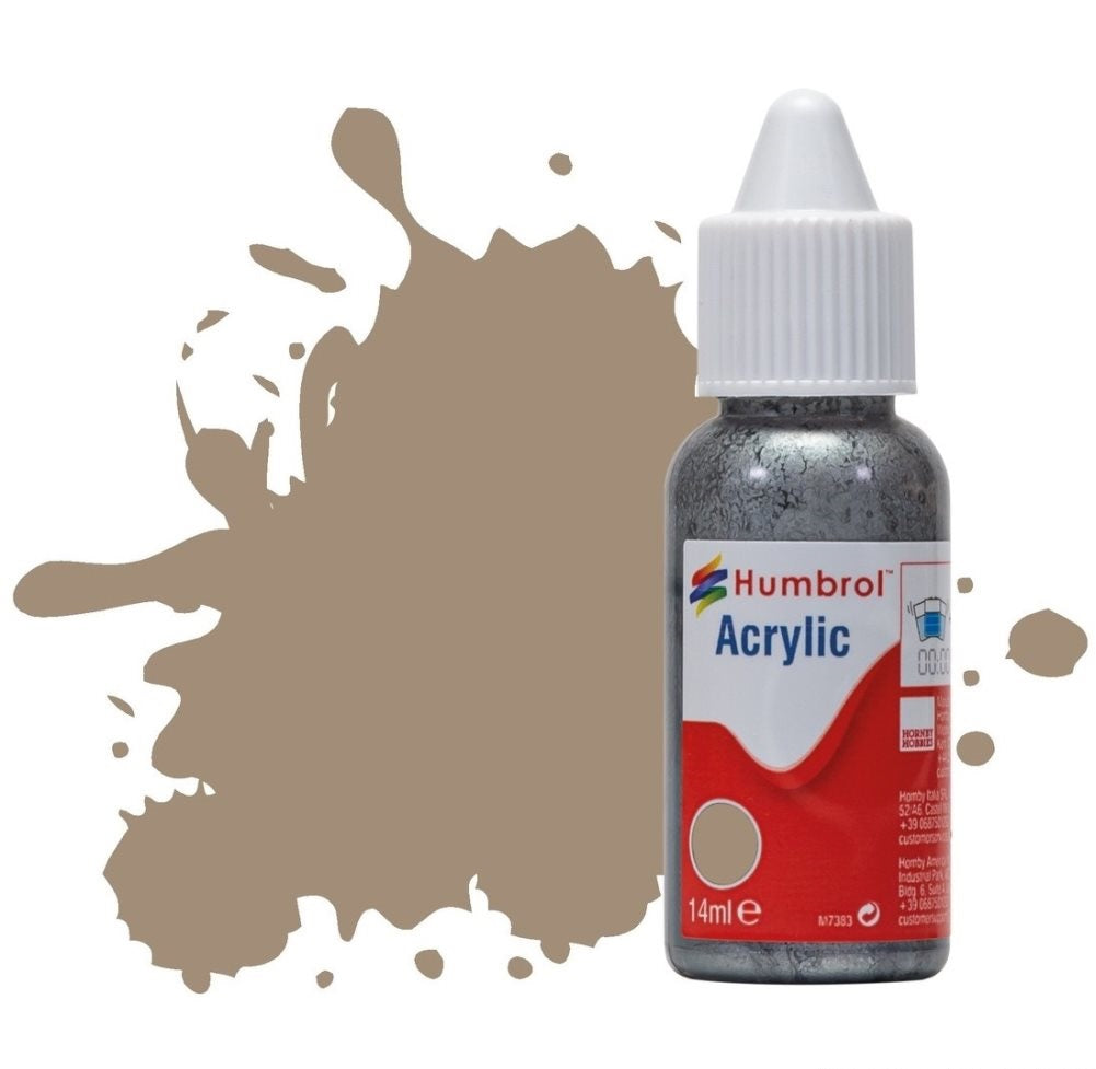 Humbrol No 72 Khaki Drill - 14ml Acrylic Dropper Bottle -  -  - Model Realm