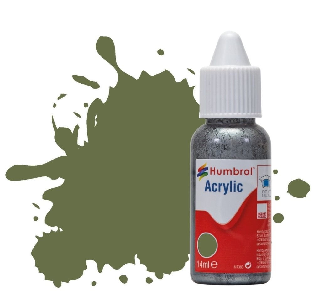 Humbrol No 80 Grass Green Matt - 14ml Acrylic Dropper Bottle -  -  - Model Realm