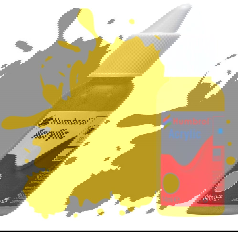 Humbrol No 83 Ochre Matt - 14ml Acrylic Dropper Bottle -  -  - Model Realm