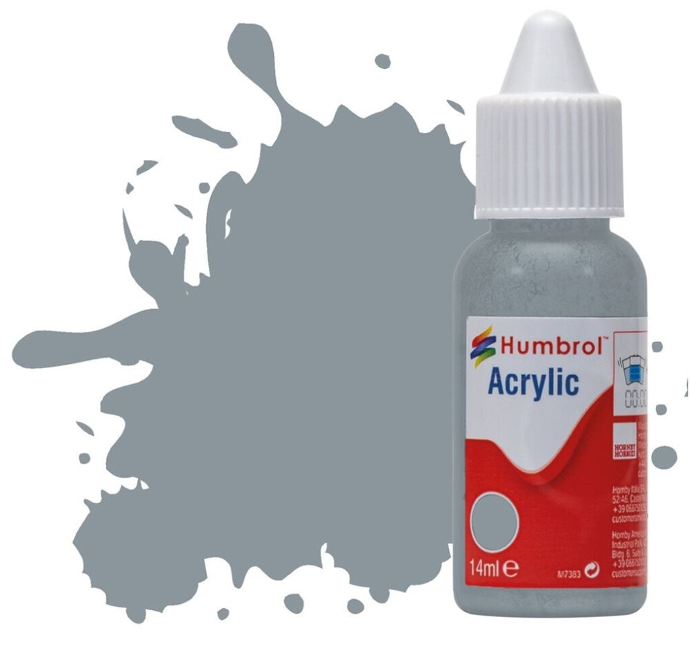 Humbrol No 87 Steel Grey Matt - 14ml Acrylic Dropper Bottle -  -  - Model Realm