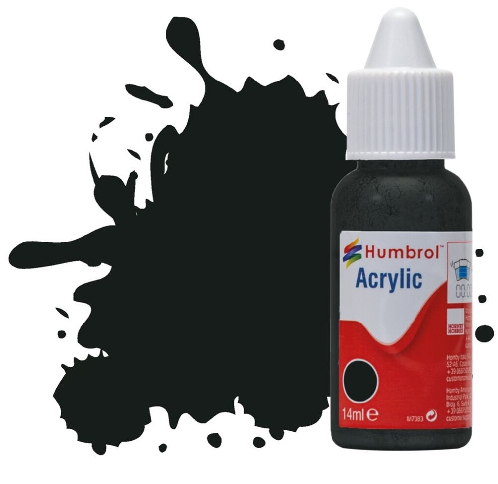 Humbrol No 91 Black Green Matt - 14ml Acrylic Dropper Bottle -  -  - Model Realm
