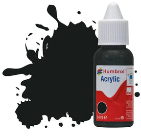 Humbrol No 91 Black Green Matt - 14ml Acrylic Dropper Bottle - Model Realm