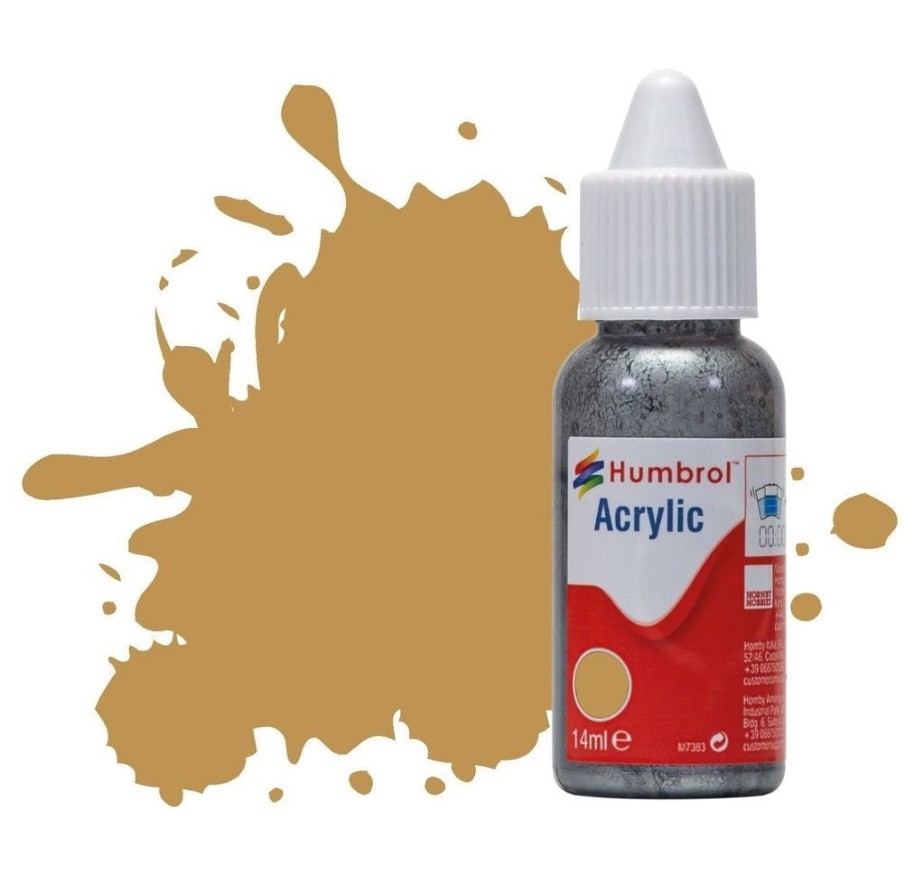 Humbrol No 93 Desert Yellow Matt - 14ml Acrylic Dropper Bottle -  -  - Model Realm