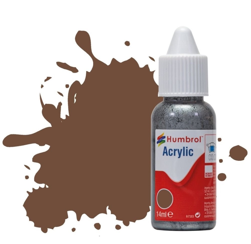 Humbrol No 98 Chocolate Matt- 14ml Acrylic Dropper Bottle -  -  - Model Realm