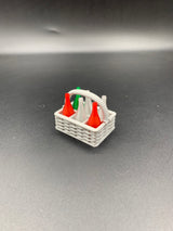 Miniature Wine Bottles & Caddy