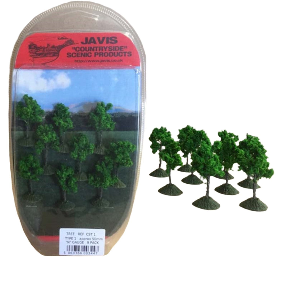 Javis Trees - type 1 - 50mm Pack of 9 -  -  - Model Realm