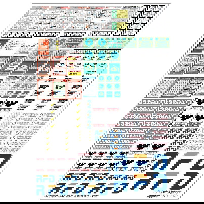 Life Raft Signage 1:10 - 1:32 Scale -  -  - Model Realm