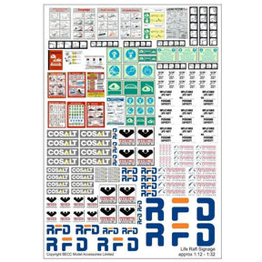 Life Raft Signage 1:10 - 1:32 Scale - Model Realm