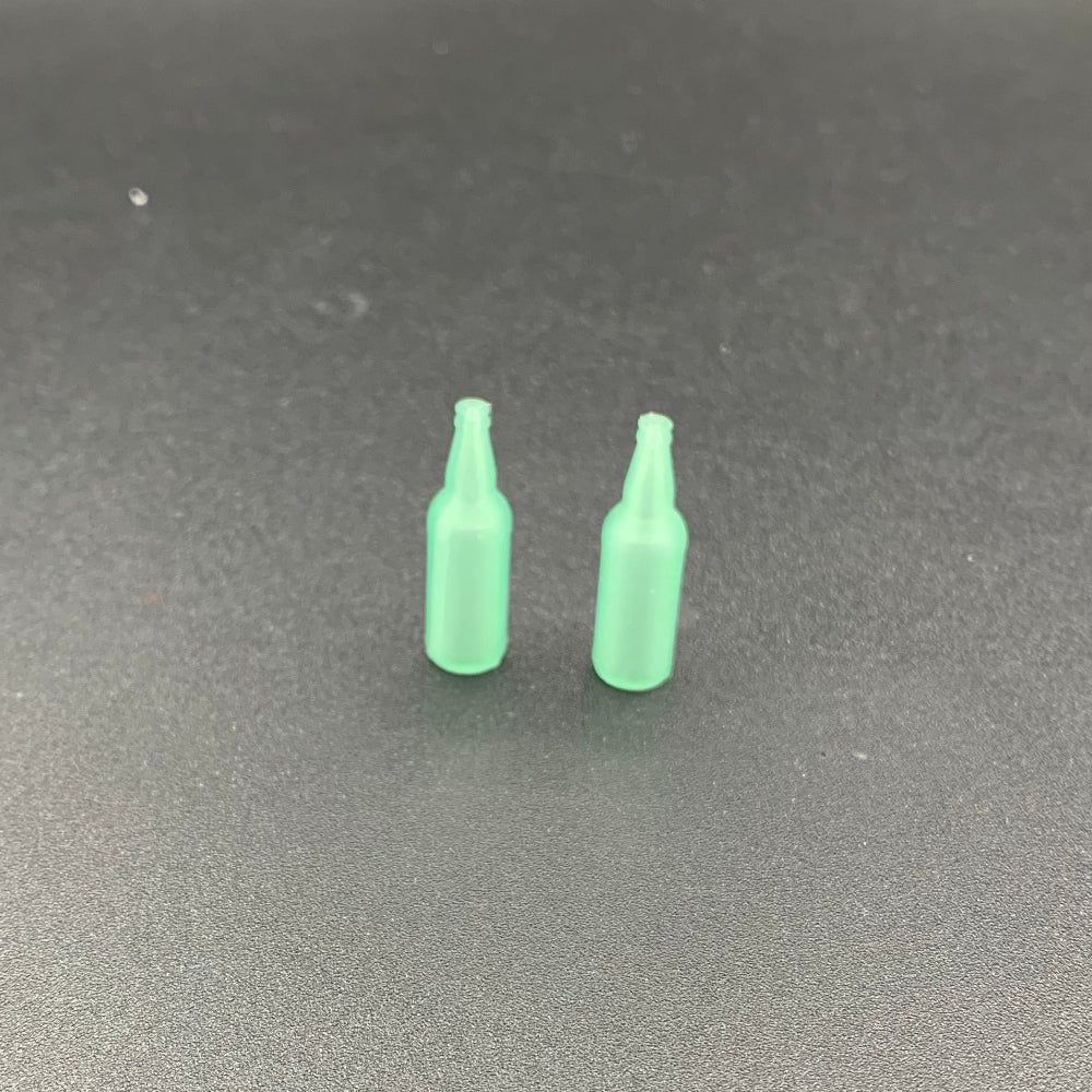 Light Green Miniature beer bottles for scale models, model boats, dioramas and dollshouses